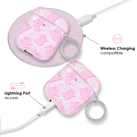 Ghosted Pink Glitter AirPod Case