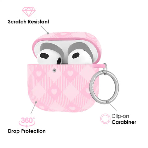 Dolly Pink Gingham AirPod Case
