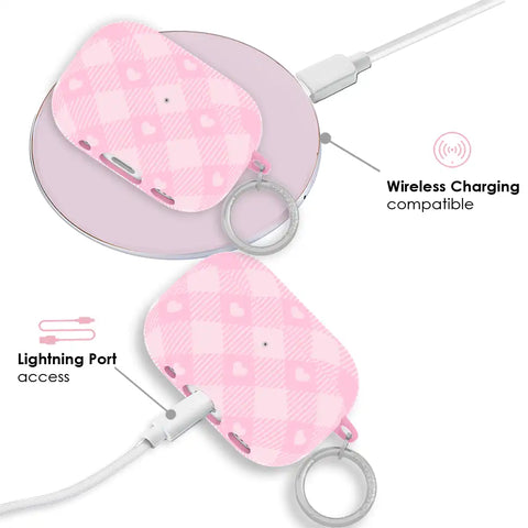 Dolly Pink Gingham AirPod Case