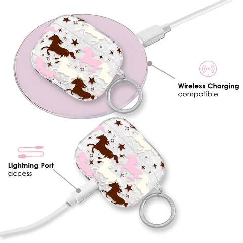 Pink Pony Glitter AirPod Case