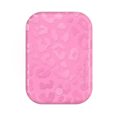 Hot Pink Leopard Portable MagSafe Charger Power Pack