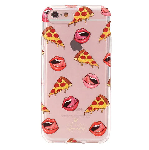 Pizza Lips iPhone Case by Kendall Vertes