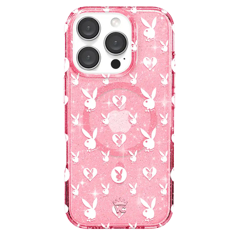 Playboy Pink Bunny Glitter iPhone Case