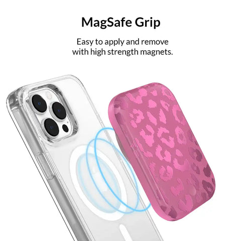 Pink Ruby Leopard Portable MagSafe Charger Power Pack