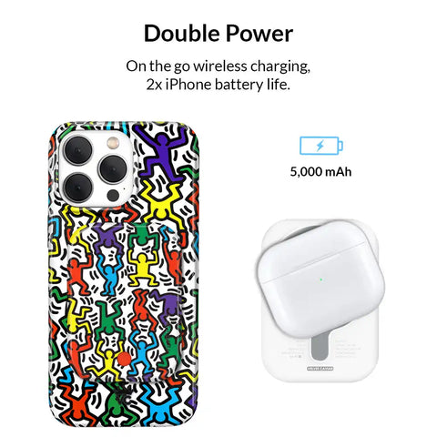 Keith Haring Rainbow Dancers Portable MagSafe Charger Power Pack