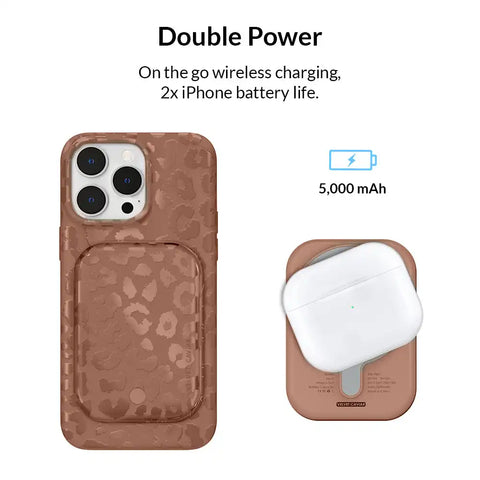 Chocolate Leopard Portable MagSafe Charger Power Pack