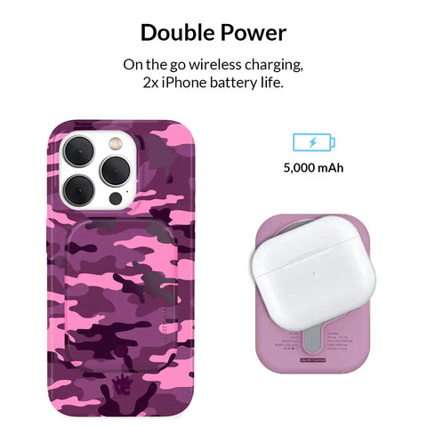 Magenta Camo Portable MagSafe Charger Power Pack