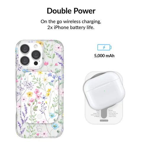 Enchanted Floral Portable MagSafe Charger Power Pack