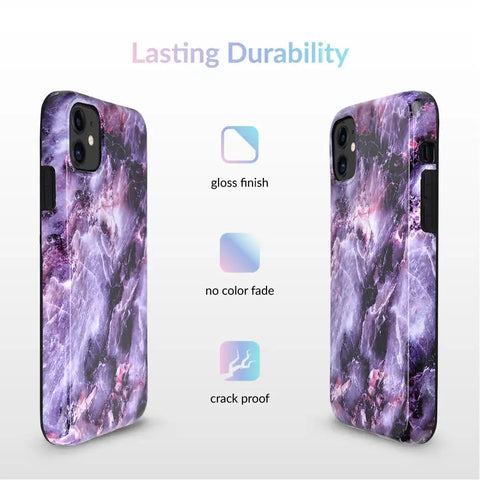 Purple Stone Marble iPhone Case