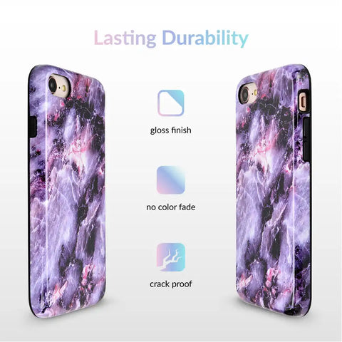 Purple Stone Marble iPhone Case