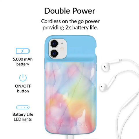 Pastel Tie Dye iPhone Charging Case