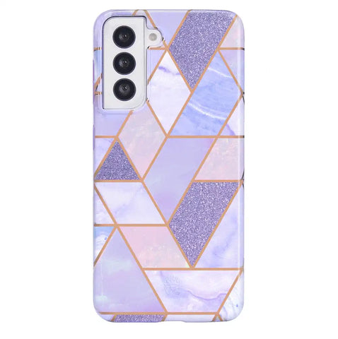 Purple Geometric Marble Samsung Case