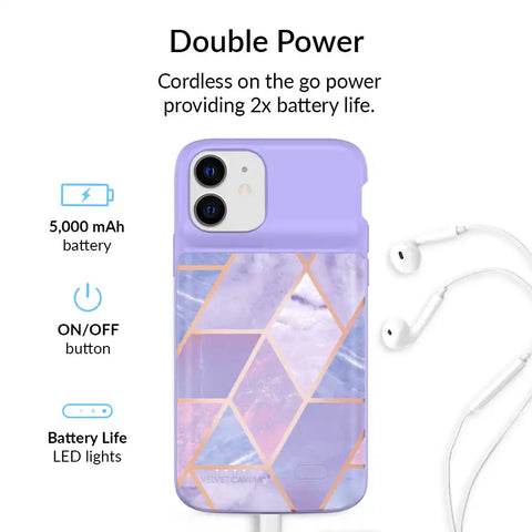 Purple Geometric iPhone Charging Case