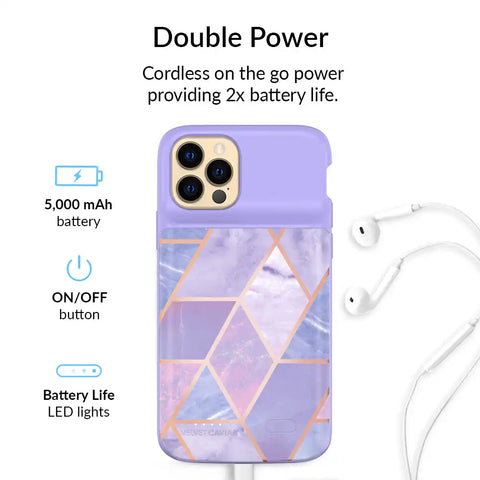 Purple Geometric iPhone Charging Case