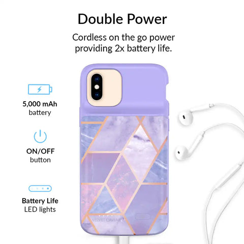 Purple Geometric iPhone Charging Case