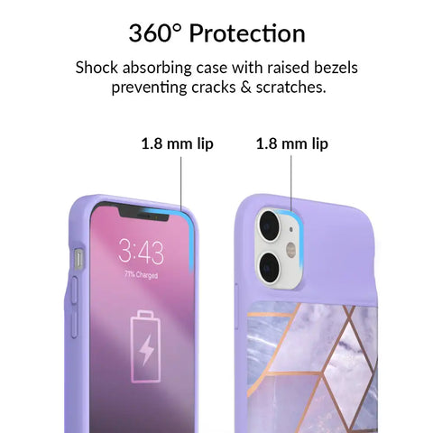 Purple Geometric iPhone Charging Case