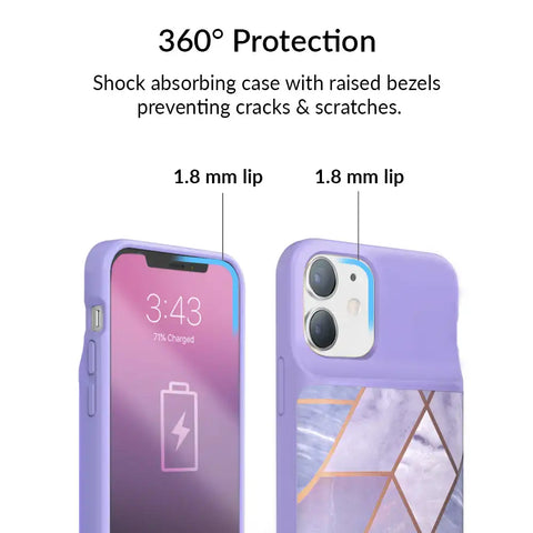 Purple Geometric iPhone Charging Case