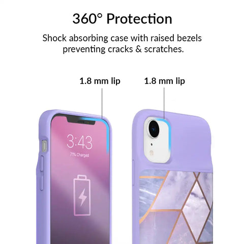 Purple Geometric iPhone Charging Case