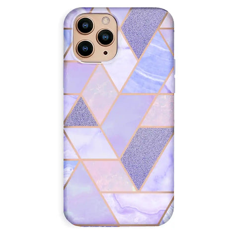 Purple Geometric Marble iPhone Case