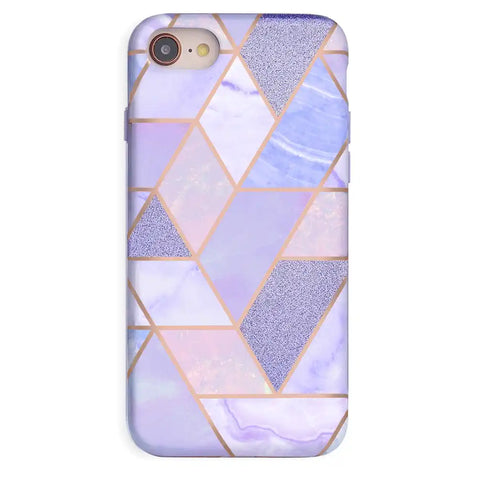 Purple Geometric Marble iPhone Case