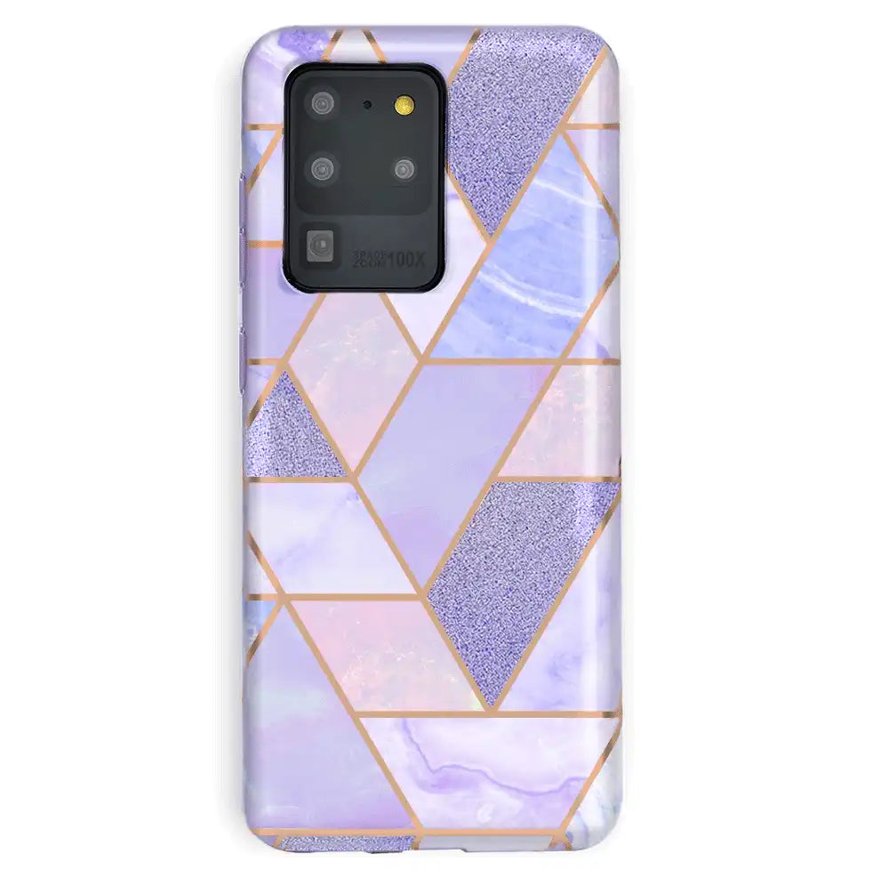 Purple Geometric Marble Samsung Case