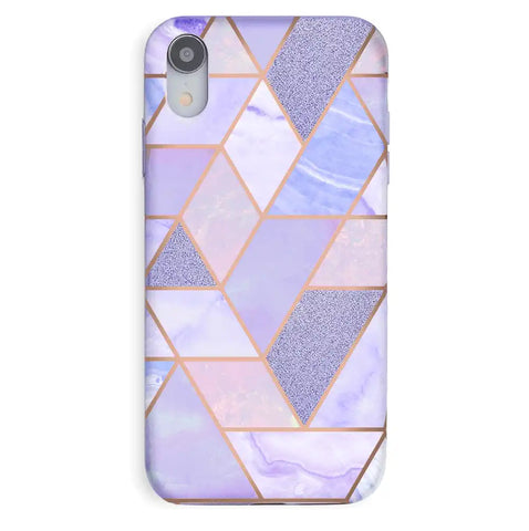 Purple Geometric Marble iPhone Case