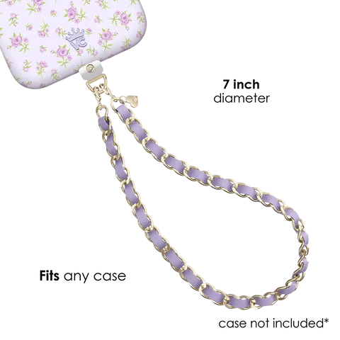 Lilac Leather Chain Phone Charm