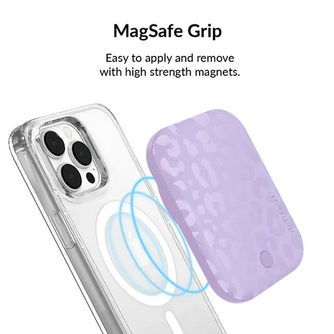 Lilac Leopard Portable MagSafe Charger Power Pack