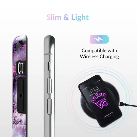 Purple Stone Marble iPhone Case