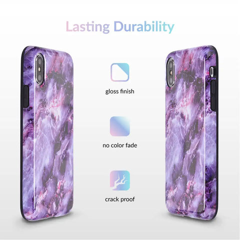 Purple Stone Marble iPhone Case