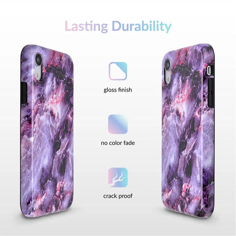 Purple Stone Marble iPhone Case