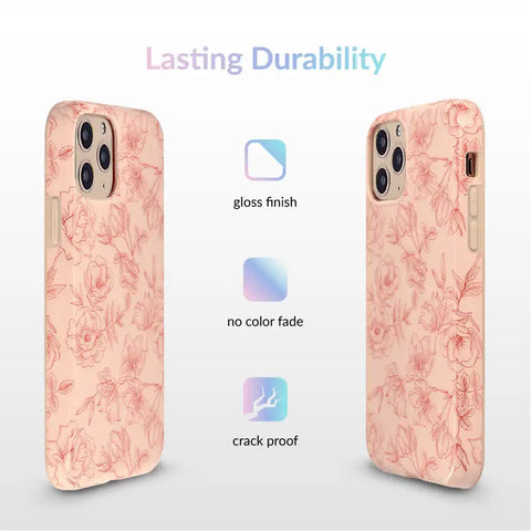 Nude Red Chrome Floral iPhone Case