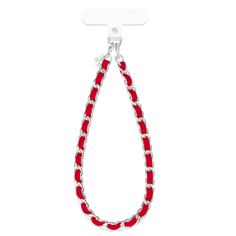 Red Leather Chain Phone Charm