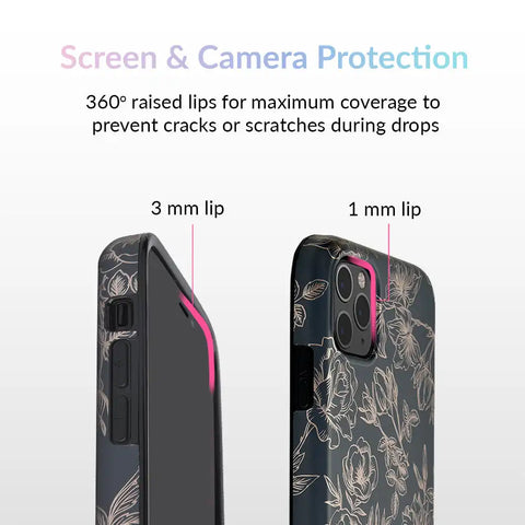 Floral Rose Gold Chrome iPhone Case