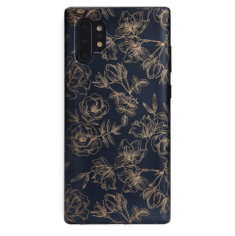 Floral Rose Gold Chrome Samsung Galaxy Case