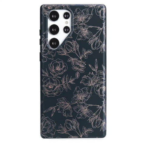 Floral Rose Gold Chrome Samsung Galaxy Case