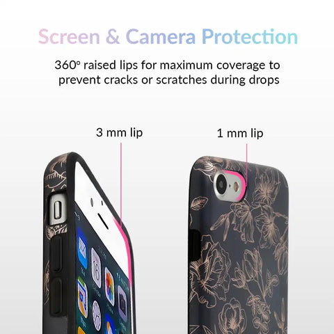 Floral Rose Gold Chrome iPhone Case