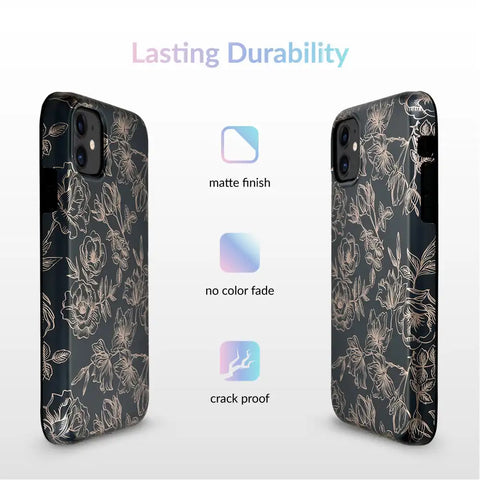Floral Rose Gold Chrome iPhone Case