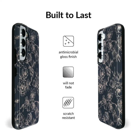 Floral Rose Gold Chrome Samsung Galaxy Case
