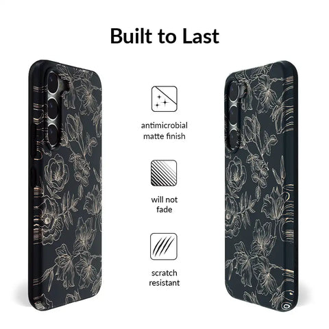 Floral Rose Gold Chrome Samsung Galaxy Case