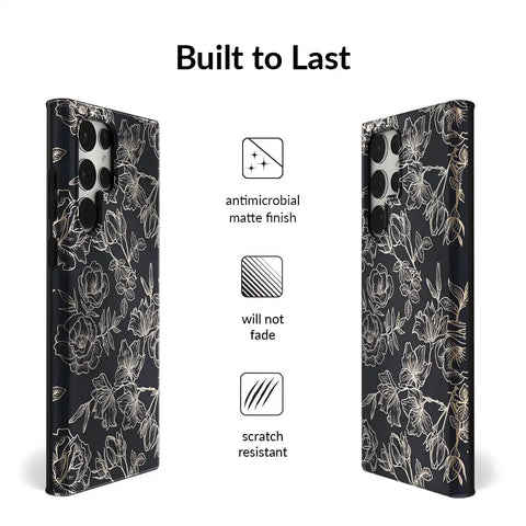 Floral Rose Gold Chrome Samsung Galaxy Case