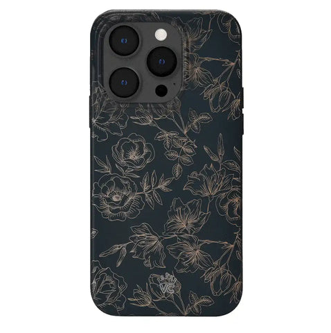 Floral Rose Gold Chrome iPhone Case