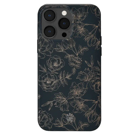 Floral Rose Gold Chrome iPhone Case