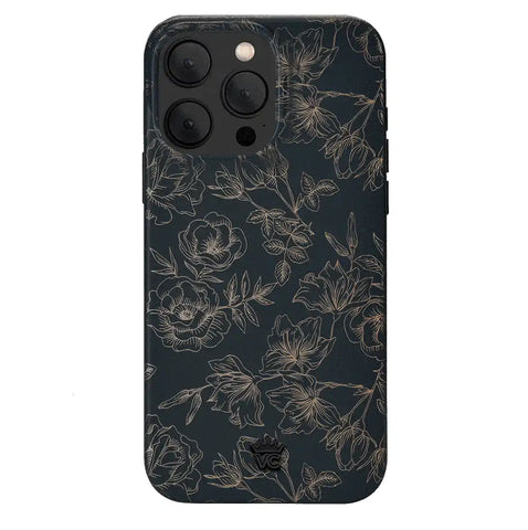 Floral Rose Gold Chrome iPhone Case