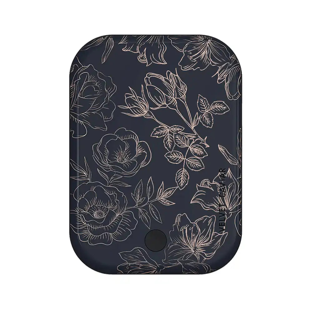 Floral Rose Gold Chrome Portable MagSafe Charger Power Pack