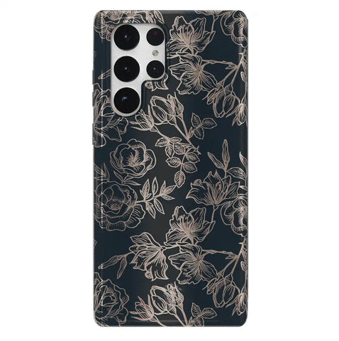 Floral Rose Gold Chrome Samsung Galaxy Case