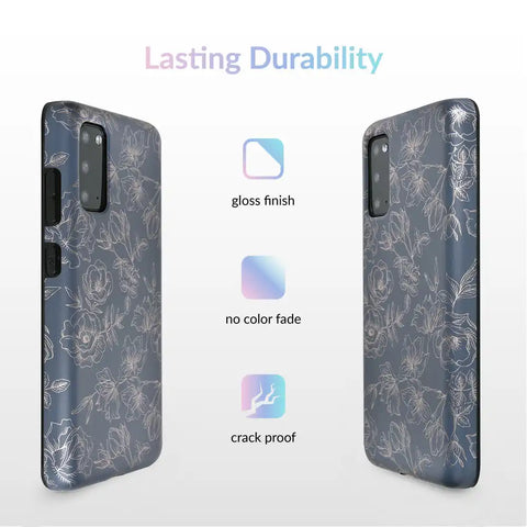 Floral Rose Gold Chrome Samsung Galaxy Case