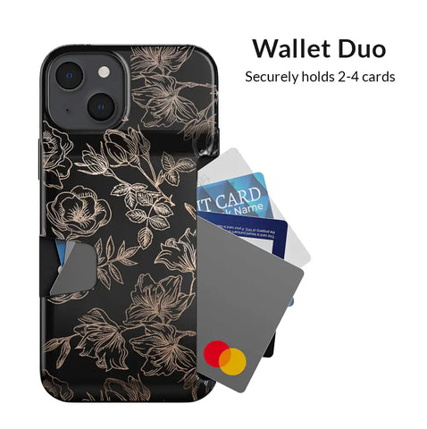 Floral Rose Gold iPhone Wallet Case