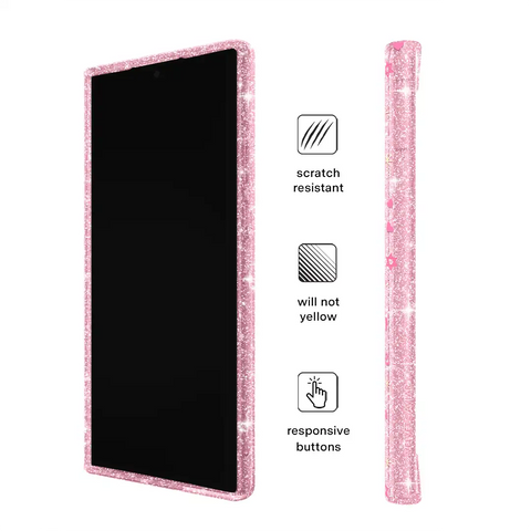 Pink Hanukkah Glitter Samsung Case