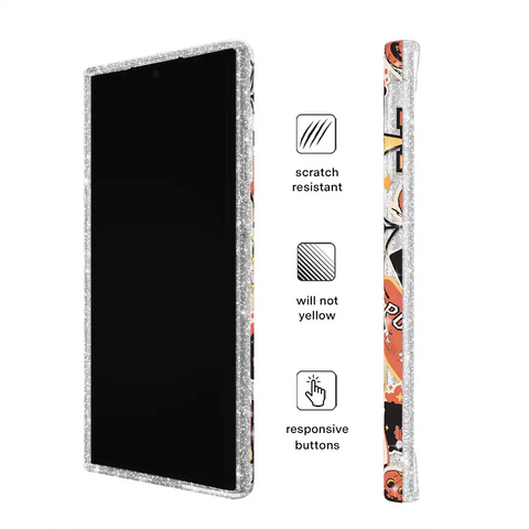 Snoopy Halloween Varsity Glitter Samsung Case